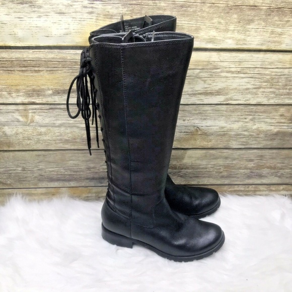 Sofft Sharnell II Black Pebbled Leather Sz 7 M Riding Waterproof Lined Boots - Picture 2 of 12